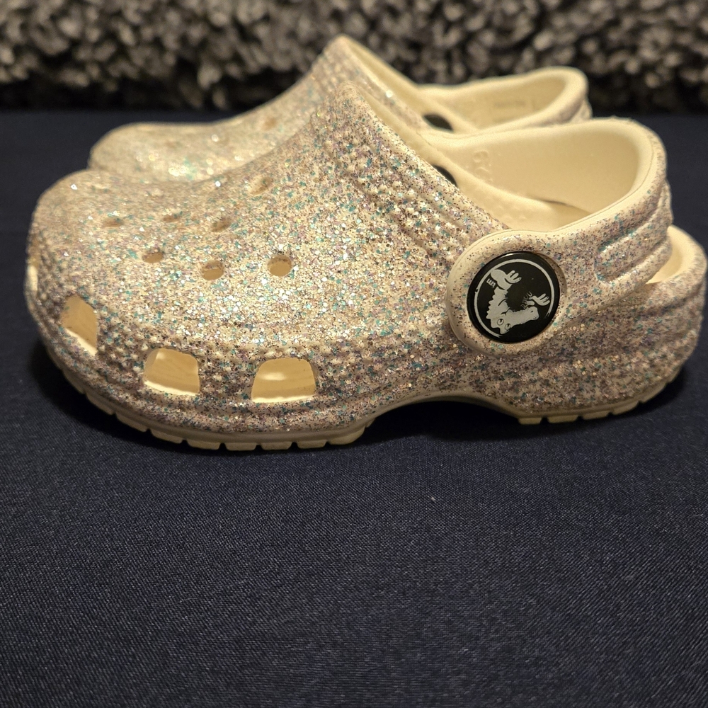 CROCS Glittery Kids Sandals - Silver